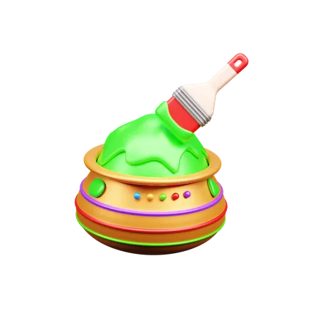 Holi Color Pot  3D Icon