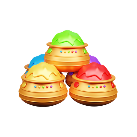 Holi Color Pot  3D Icon