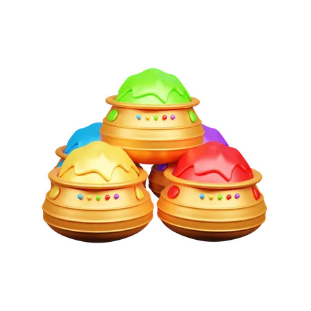 Holi Color Pot  3D Icon