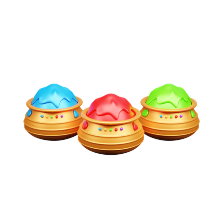 Holi Color Pot  3D Icon