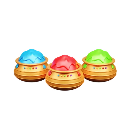 Holi Color Pot  3D Icon