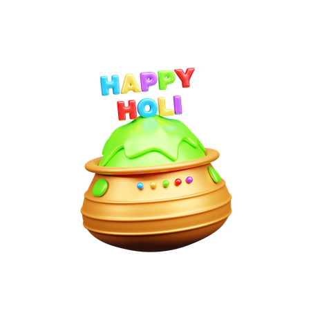 Holi Color Pot  3D Icon