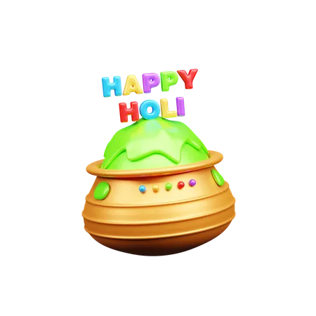 Holi Color Pot  3D Icon