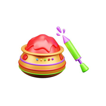 Holi Color Pot  3D Icon