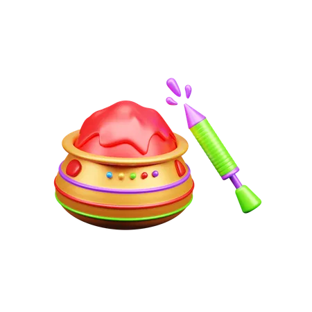 Holi Color Pot  3D Icon