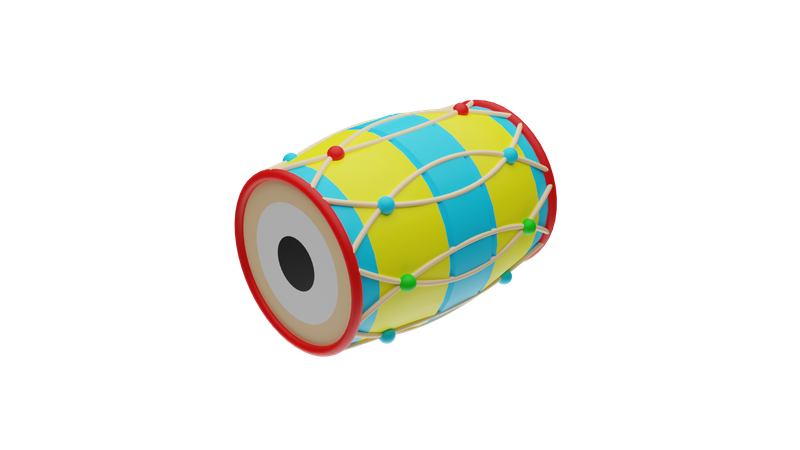 Holi drums 3D Icon