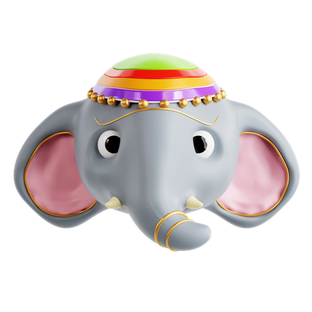 Holi Elephant  3D Icon