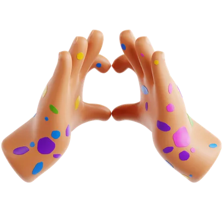 Holi Hand  3D Icon