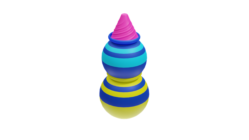 Holi Trockenfarbe mit Schlammtopf  3D Icon