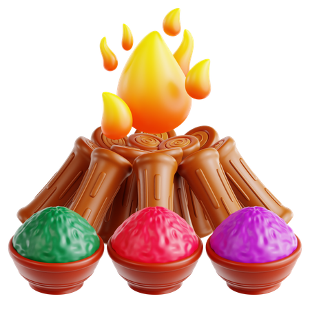 Holika Dahan  3D Icon