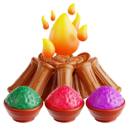 Holika Dahan  3D Icon