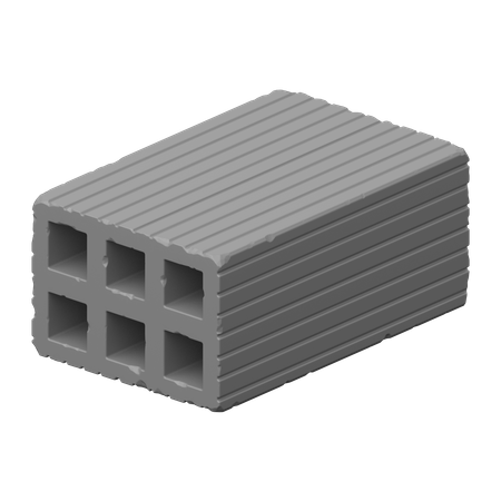 Hollow Clay Brick  3D Icon
