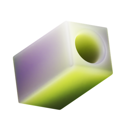 Hollow Cube Cylinder  3D Icon