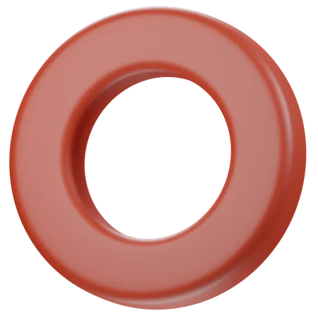 Hollow Red Circle  3D Icon