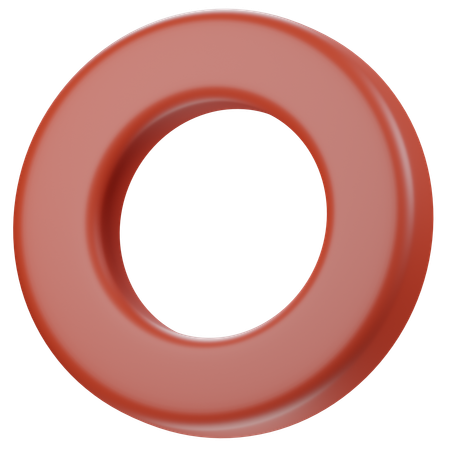 Hollow Red Circle  3D Icon
