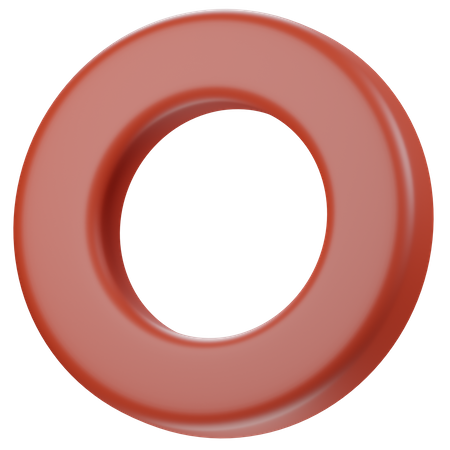 Hollow Red Circle  3D Icon