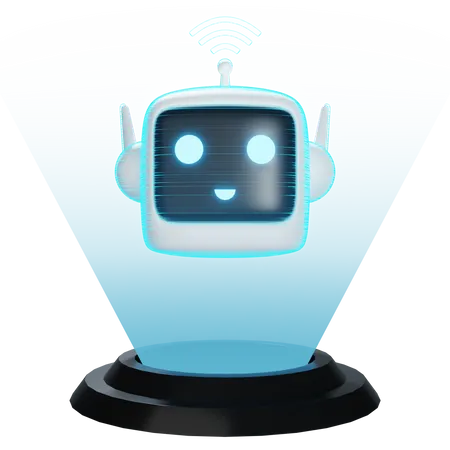 Holografischer Roboter  3D Illustration