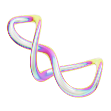 Hologram Geometric Abstract Curve  3D Icon