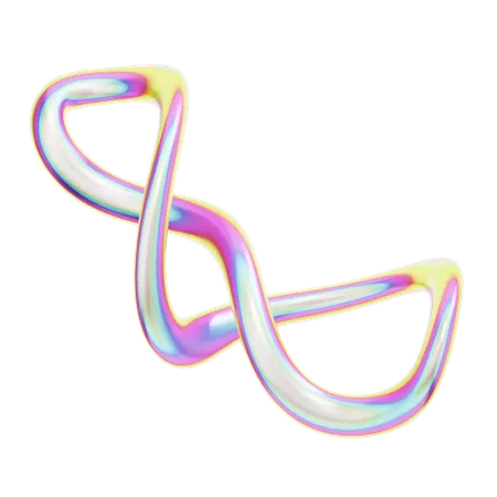 Hologram Geometric Abstract Curve  3D Icon