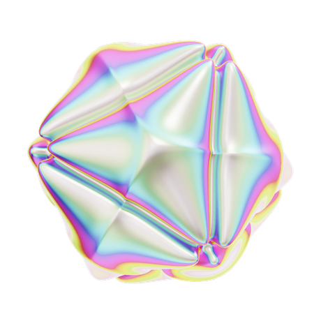 Hologram Geometric Abstract Icosphere  3D Icon