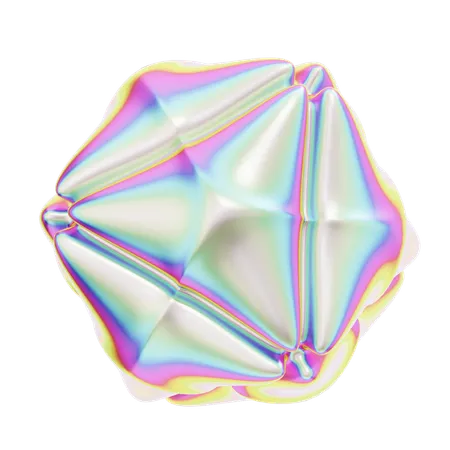 3 D Rendering Hologram Geometric Abstract Icosphere 3D Icon