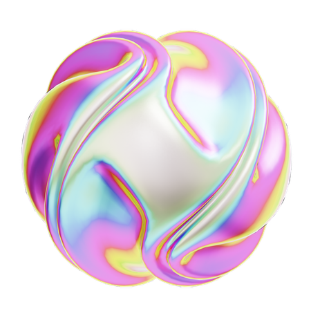 Hologram Geometric Abstract Sphere  3D Icon