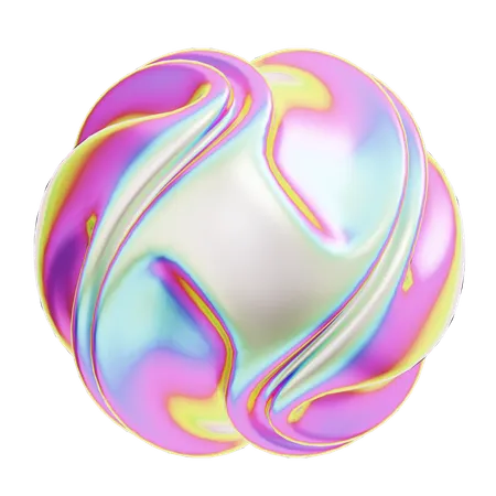 Hologram Geometric Abstract Sphere  3D Icon