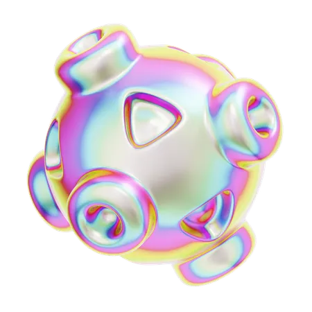 3 D Rendering Hologram Geometric Boolean Sphere 3D Icon
