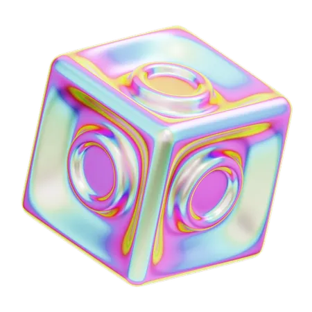 Hologram Geometric Cube  3D Icon