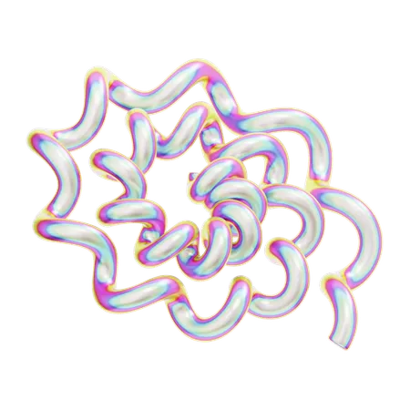 3 D Rendering Hologram Geometric Curly Spiral 3D Icon