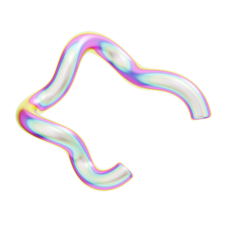 Hologram Geometric Line Curve  3D Icon