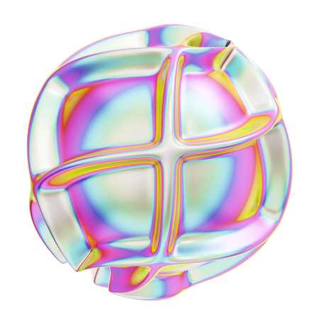 Hologram Geometric Line Sphere  3D Icon