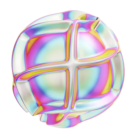 Hologram Geometric Line Sphere  3D Icon