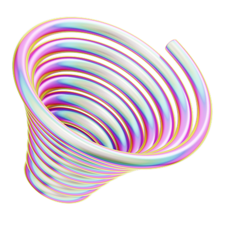 Hologram Geometric Spiral Circle  3D Icon