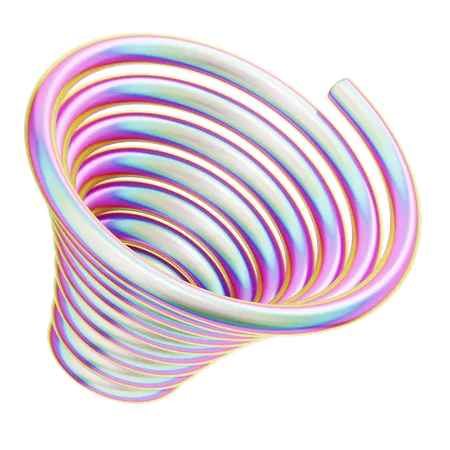 3 D Rendering Hologram Geometric Spiral Circle 3D Icon