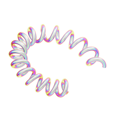 Hologram Geometric Spiral Curve  3D Icon
