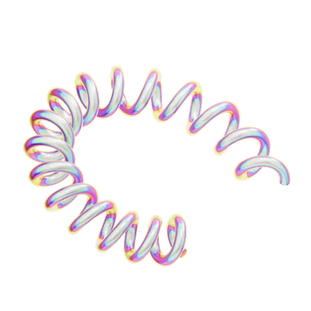 Hologram Geometric Spiral Curve  3D Icon