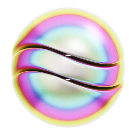 Hologram Geometric Strip Sphere  3D Icon