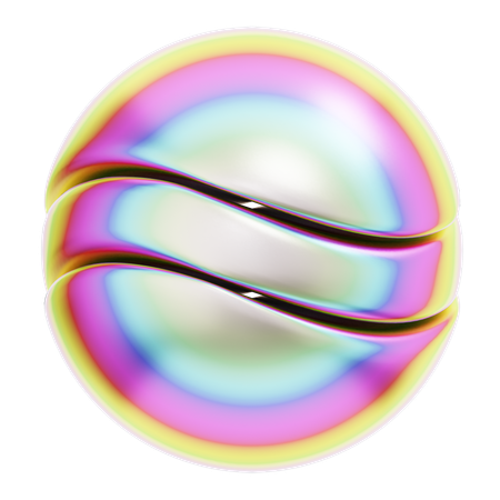 Hologram Geometric Strip Sphere  3D Icon