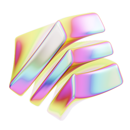 Hologram Geometric Triple Cube  3D Icon