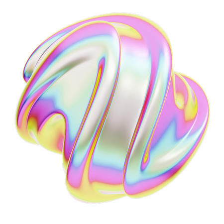Hologram Geometric Twist Bend Sphere  3D Icon