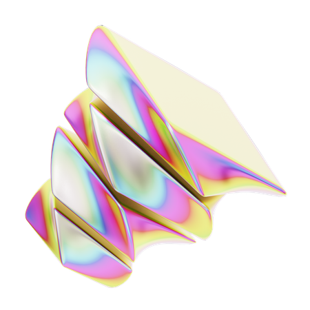 Hologram Geometric Twist Cube  3D Icon