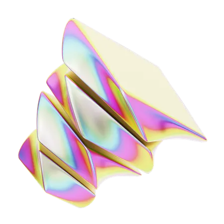 Hologram Geometric Twist Cube  3D Icon