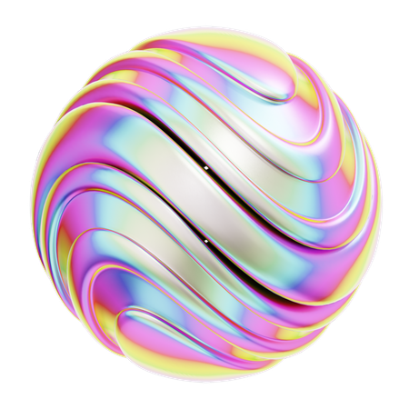 Hologram Geometric Twist Sphere  3D Icon