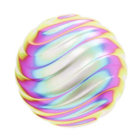 3 D Rendering Hologram Geometric Wave Sphere 3D Icon