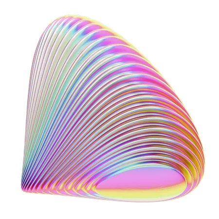 3 D Rendering Hologram Geometric Wave Triangle 3D Icon