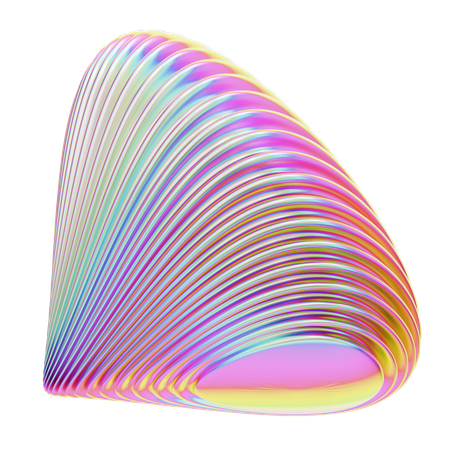 Hologram Geomotric Wave Triangle  3D Icon