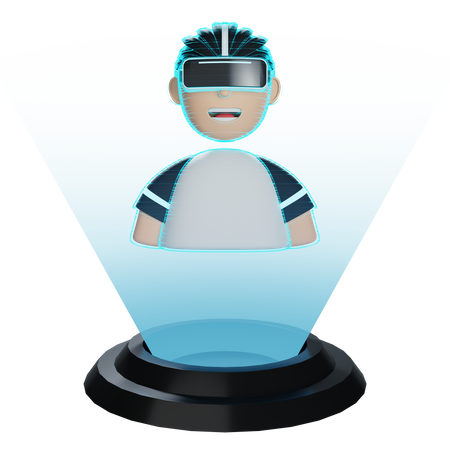 Hologram Man  3D Illustration