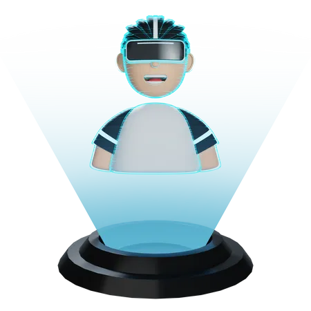Hologram Man  3D Illustration