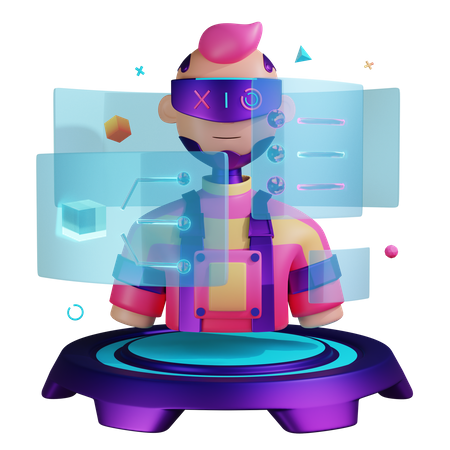Hologram Man 3D Illustration